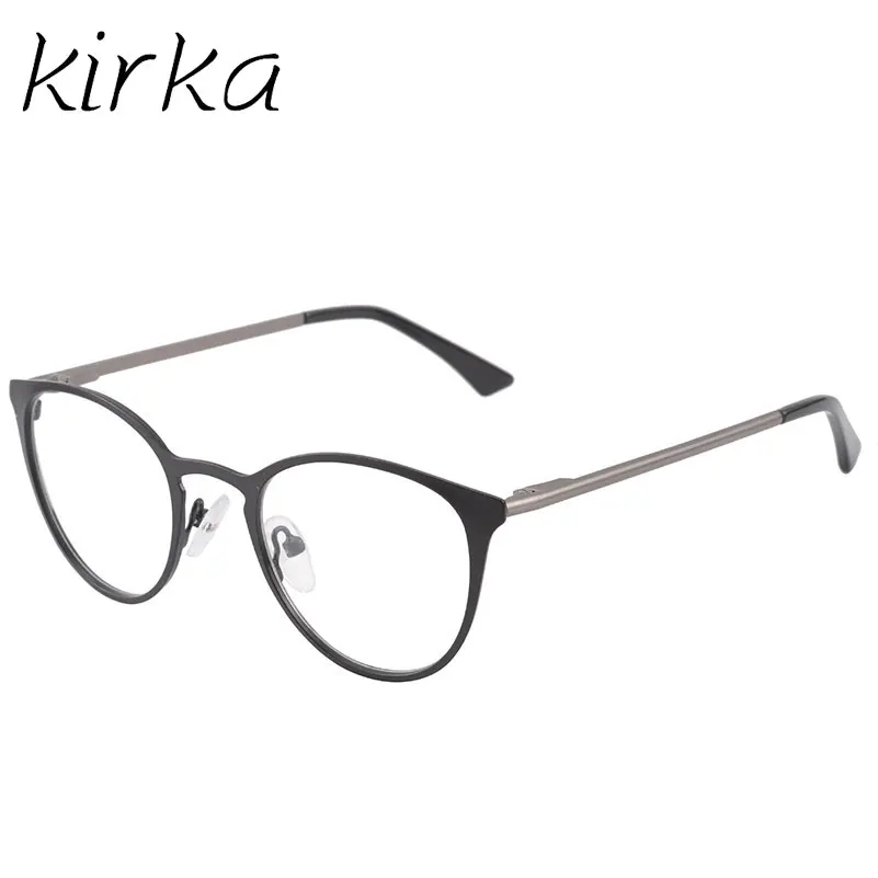 Кирка, Ретро стиль, круглая оправа для очков, для женщин, по рецепту, металлическая оправа для очков из нержавеющей стали