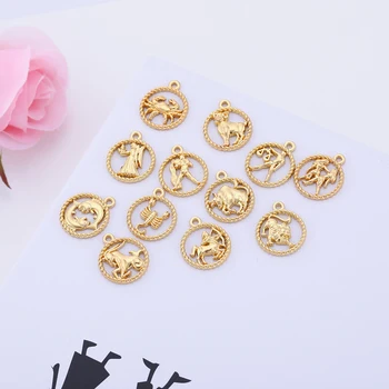 

Skyrim 10pcs Twelve Constellations Charm Pendant For Women 12 Zodiac Signs Jewelry Chokers Making Gift Astrology Constellation