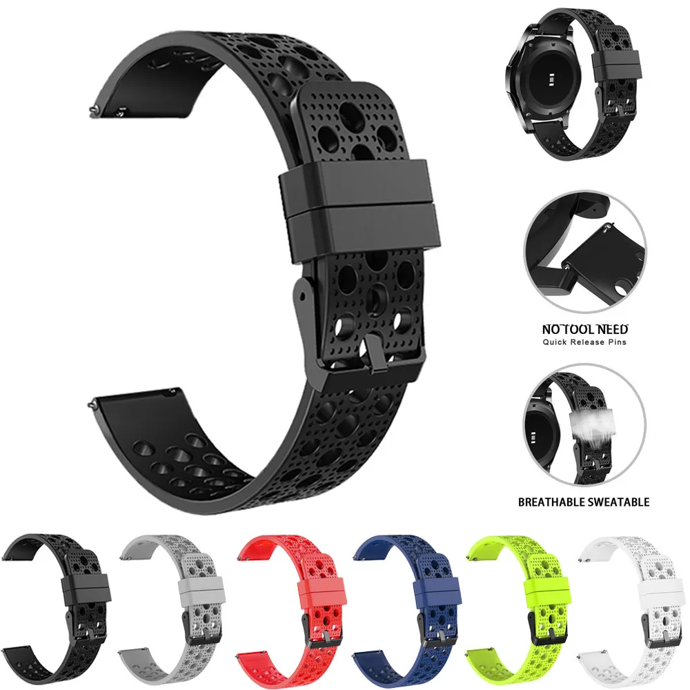 

22mm Silicone Bracelet Strap Watch Band For Samsung Gear S3 Frontier Classic J.22
