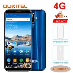 Oukitel K5 18:9 Дисплей 5,7 ''HD Android 7,0 2 GB Оперативная память 16 Гб Встроенная память MTK6737T 4 ядра 13MP 3 камеры 4000 мА/ч, с отпечатком пальцев, мобильный