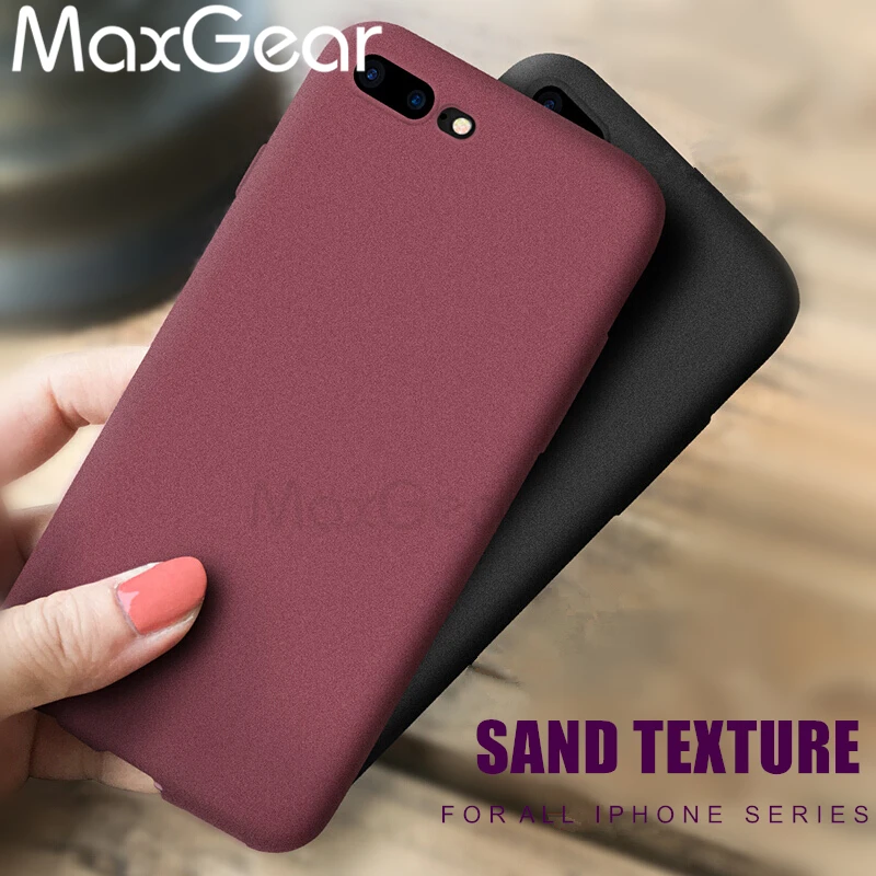 

MaxGear Frosted Slim Case for iphone 7 6S 6 8 Plus X XR XS Max Matte Rock Sand Texture Soft TPU Cover For iPhone6 Thin Capa