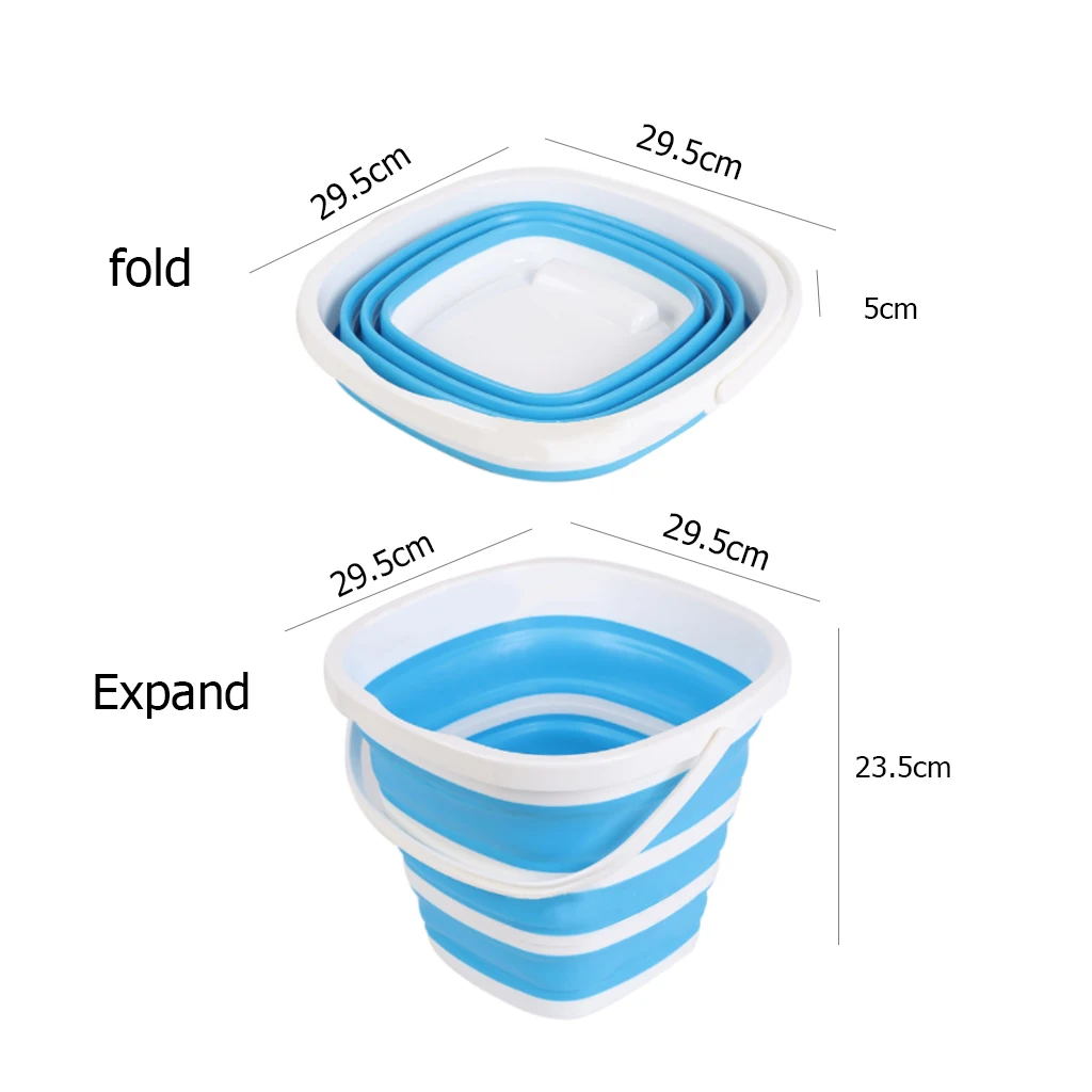 Plegable cubo con tapa plegable portátil del cubo de lavado de coches de promoción de baño de cocina de silicona cubo acampar al aire libre