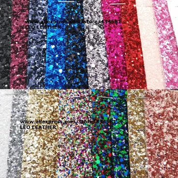 

90x134cm Synthetic Leather Faux Leather Fabric Glitter Leather Big Glitter Multi-colors Glitter Leather for Sewing BOW DIY P744