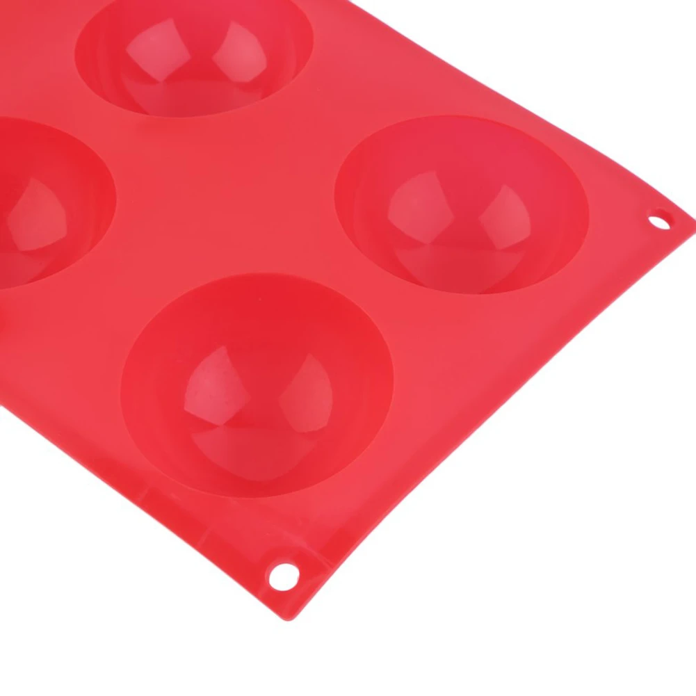 1Pc 6x Half Ball Round Chocolate Cake Candy Soap Mold Flexible Silicone Mould (5)