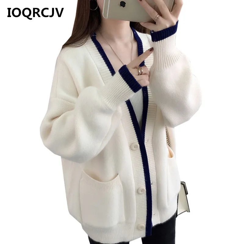 

2019 Autumn Winter Women Sweater Cardigans Coat Single Breasted Knitted Sweater Long Sleeve Female Loose Casual Tops R203