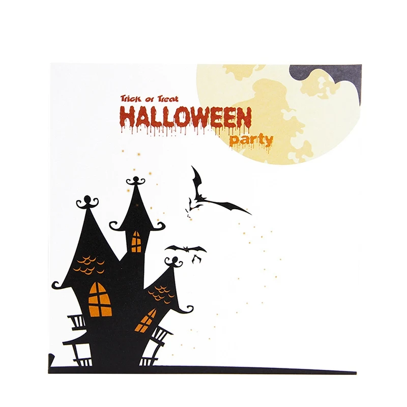  3D Popup Halloween Card Spooky Pumpkin Ghost Color Printing Trick Or Treat Greeting Card with Invit - 4000016867406