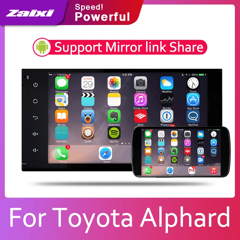 Excellent ZaiXi Android 2 Din Car radio Multimedia Video Player auto Stereo GPS MAP For Toyota Alphard 2002~2008 Media Navi Navigation 4