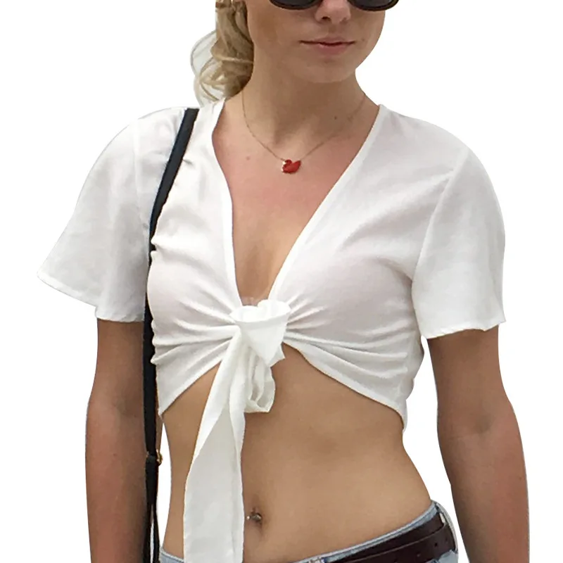 

White Chiffon Blouse Women Crop Tops And Blouses Summer 2018 Feminine Tank Top Femme Blusas Mujer De Moda Roupa Camisas Feminina