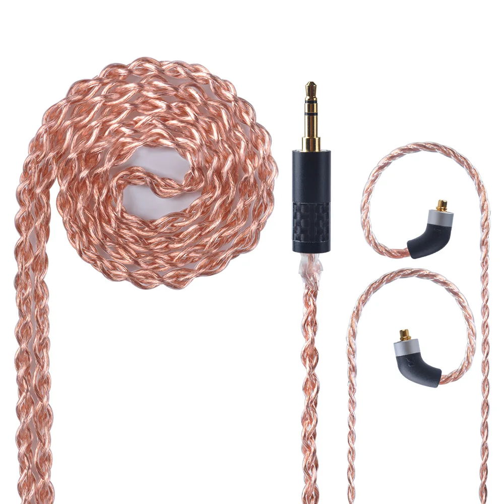 Najtaniej OFHC 24 AWG 6N wysokiej czystości kabel miedziany 2.5 3.5 4.4mm kabel zbalansowany z MMCX 2PIN QDC dla BL 03 BLON ZS10 PRO ZSX C12 BA5