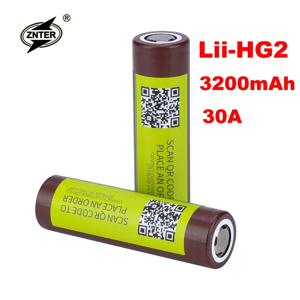 

ZNTER Lii-HG2 18650 18650 3000mah electronic cigarette Rechargeable battery power high discharge 30A large current Battery