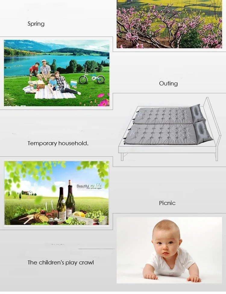 Открытый одиночный дуть автоматически воздух Aushion кровать расширение утолщаются Кемпинг Airpillow надувной влагостойкий коврик W/Подушка