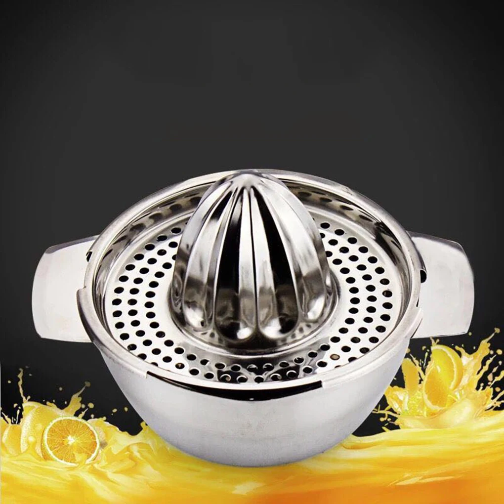 Manual Stainless Steel Fruit Squeezer Hand Juicer Lid Rotation Press