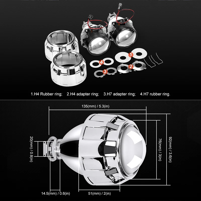 Online Universal 2,5 Zoll WST Mini Scheinwerfer Projektor Len H4 H7 Buchse Für DIY Nachrüstung Lampe Motorrad Hohe Abblendlicht Verwenden h1 HID Birne