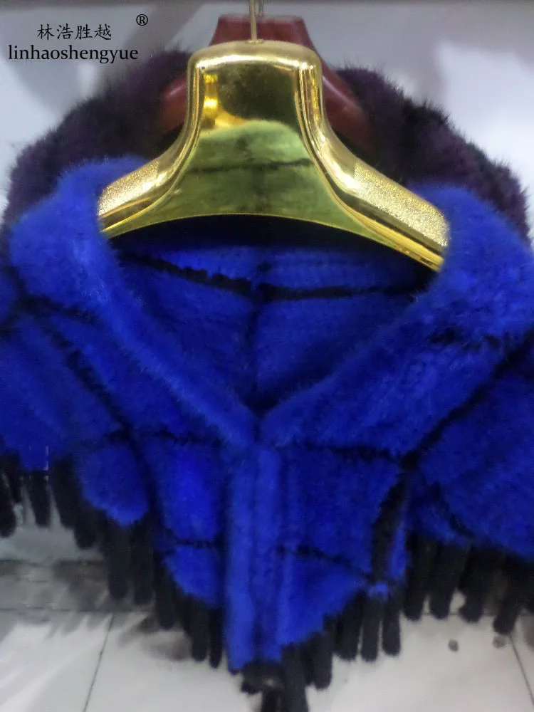 

Linhaoshengyue 2015Mink knitted shawl