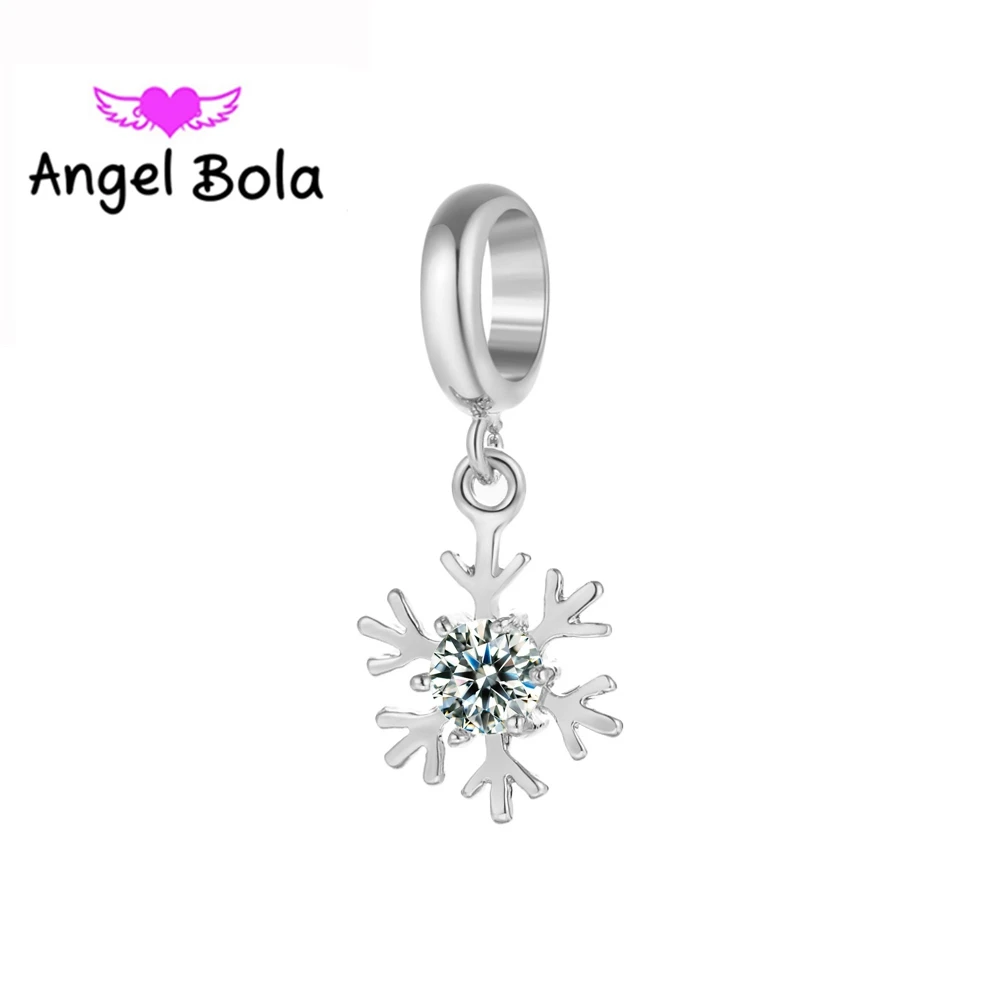 

25pcs Wholesale Pryme New Trendy DIY Slide Beads Endless Bracelet Charms Copper Snowflake Bangle Jewelry Charms For Women EP-038