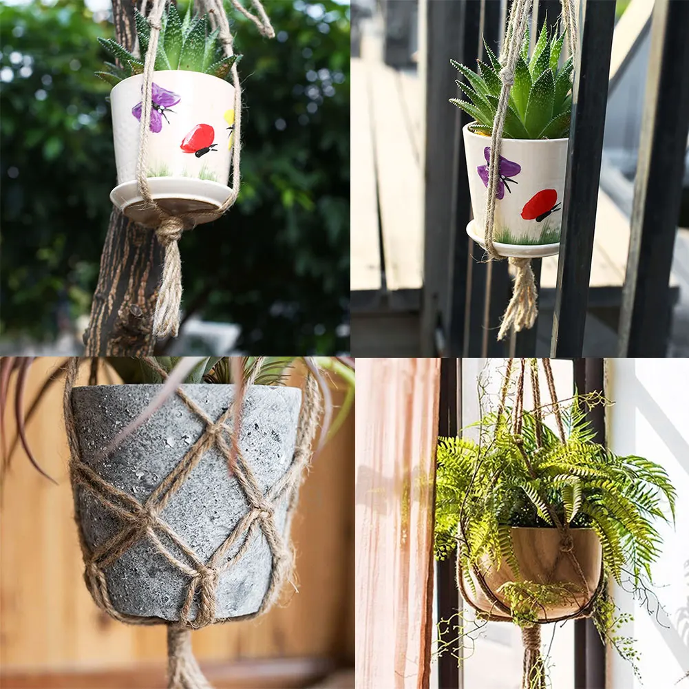 

770mm/990mm Hemp Rope Macrame Pot Hanging Holder Basket Hanger Home Garden Decoration Pot Hanging Rope Flower Pot Hanging Rope