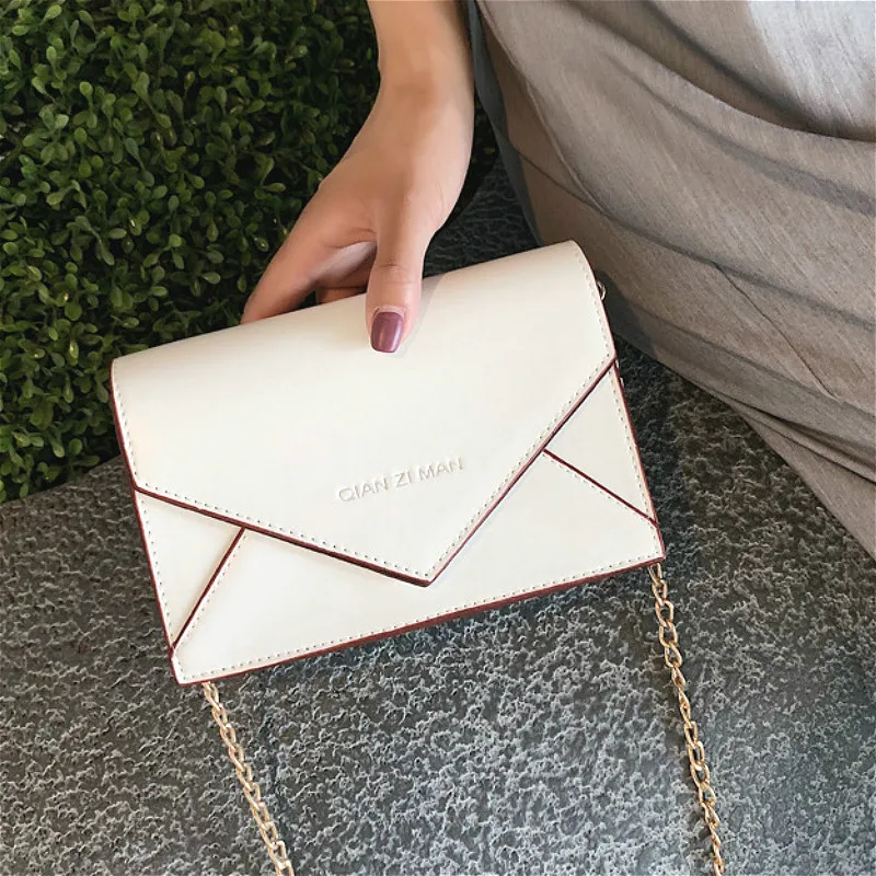 

New Women's Bag Girl Texture Simple Square Bag PU Chain Westernized Single Crossbody Shoulder Bag .#197127