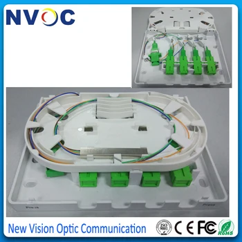 

5Pcs/Lot,FTTH 4Port Fiber Optic Patch Panel with 4pcs SM 0.9MM 1M SC/APC Pigtail+Fiber Adaptor+1x4 Steel Tube PLC with SC/APC