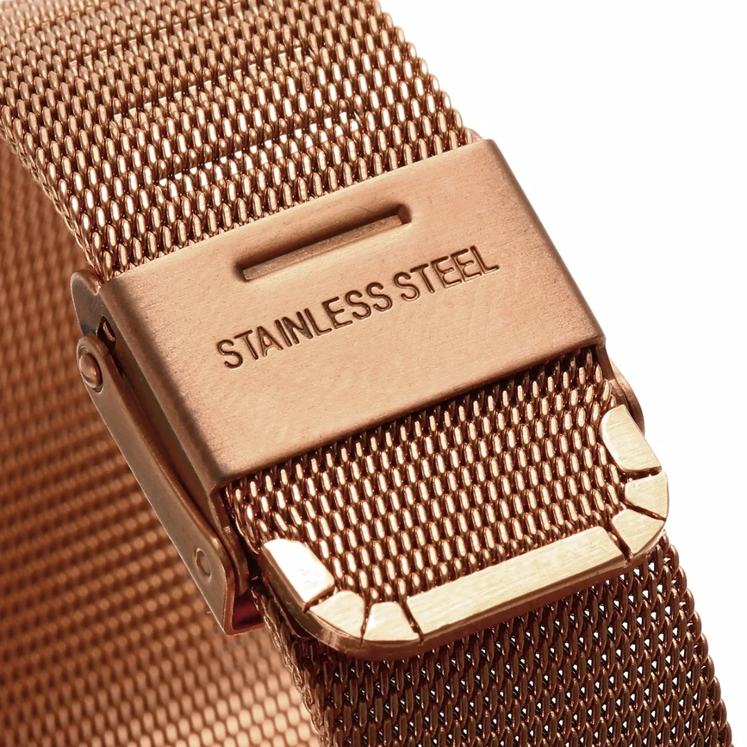 Shellhard 4 Colors Stainless Steel Mesh Wristband Band Buckle Luxury Mesh Watch Strap 12mm-22mm For Replacement WatchBand