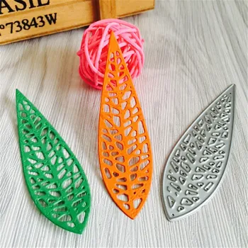 

New Design 23*79mm Leaf Shape Metal stenciles Stencil DIY Scrapbooking Photo Album Decor Embossing Cards