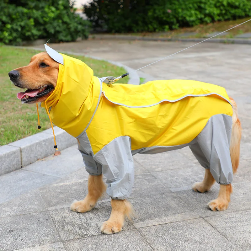 

Large Dog Raincoat Big Dog Rain Jacket Jumpsuit Waterproof Clothing for Dog Samoyed Golden Retriever Labrador Husky Pet Costume