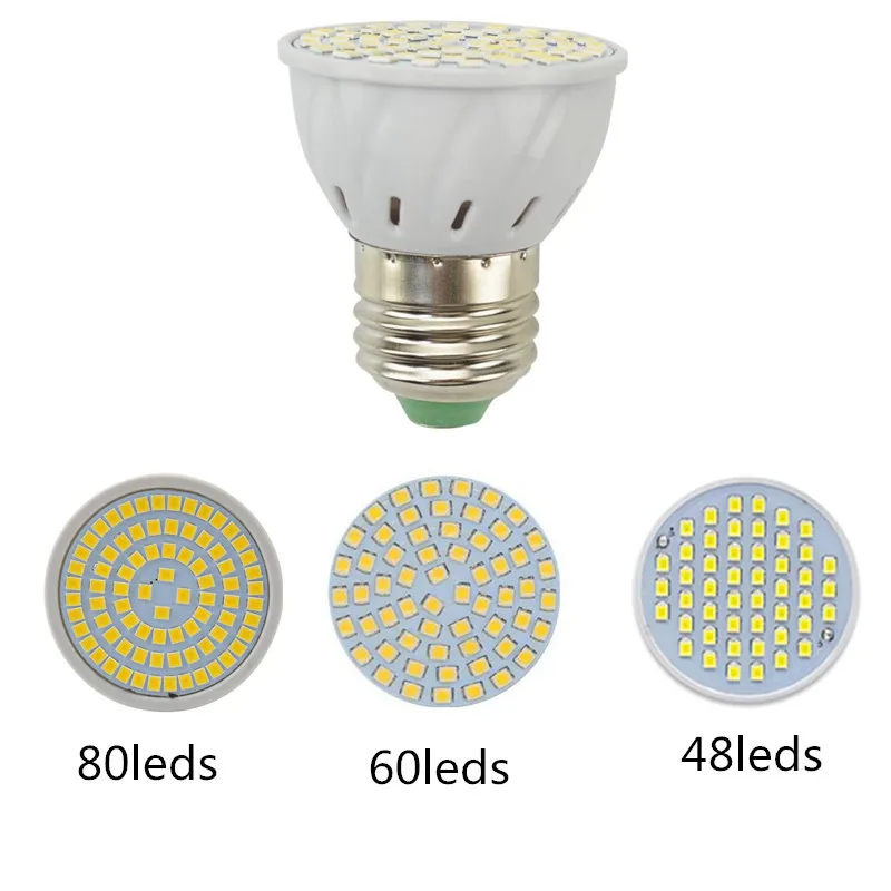 10 шт./лот 80 светодиодов Точечный светильник G10 MR16 E27 E14 refletor led 48 60 Светодиодные
