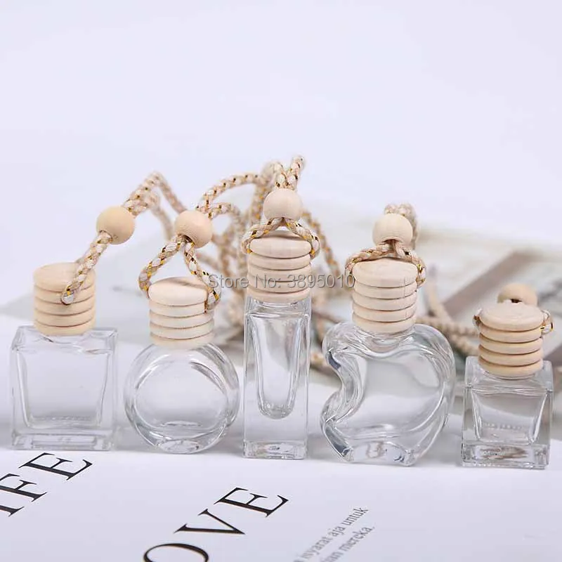 

New Hot Air Freshener Car Hanging Diffuser Empty Glass Perfume Fragrance Bottle Gift F502