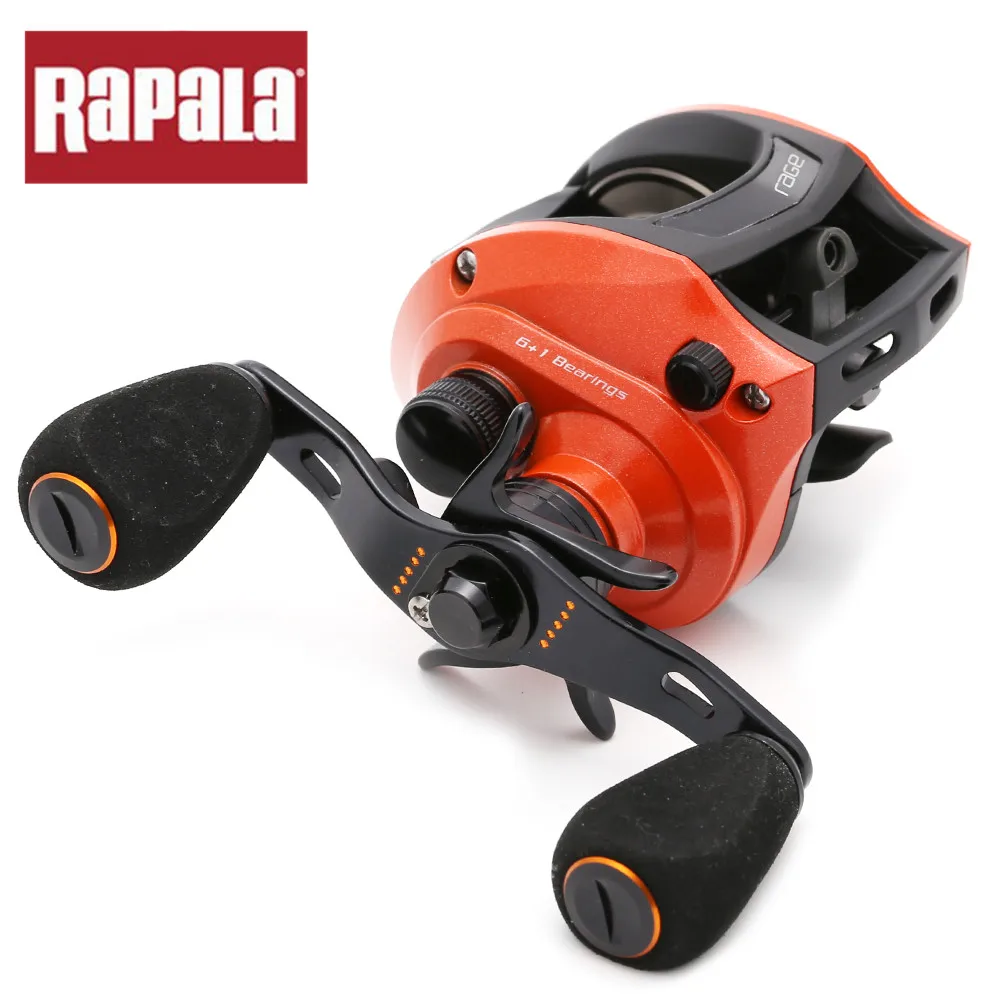 

Close out 100% Original Rapala RAGE Red Color Baitcasting Fishing Reel 6.5:1 7BB Graphite Material Aluminum Body Fishing Tackle