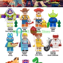 Для игрушек сказочные фигурки Базз Лайтер Вуди форки гремлинс Гизмо Ститч Джесси инопланетянин с Эллиотом Строительные блоки Друзья кирпичи