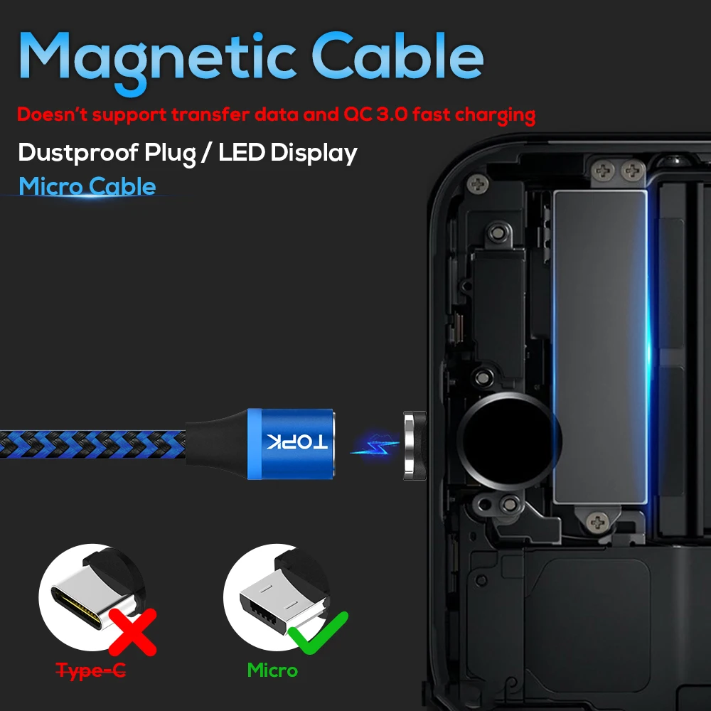 TOPK AM33 المصغّر usb كابل مغناطيسي النايلون مزين الهاتف المحمول الكابلات ل المصغّر usb ميناء سلك Microusb الصمام المغناطيس كابل الشاحن TOPK AM33 المصغّر usb كابل مغناطيسي النايلون مزين الهاتف المحمول الكابلات ل المصغّر usb ميناء سلك Microusb الصمام المغناطيس كابل الشاحن