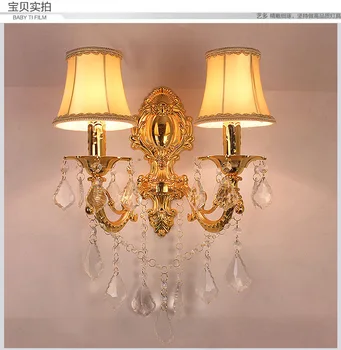 

Modern Wall lamp fashion crystal wall lamp double slider bed-lighting gold wall lamp wall sconce lights