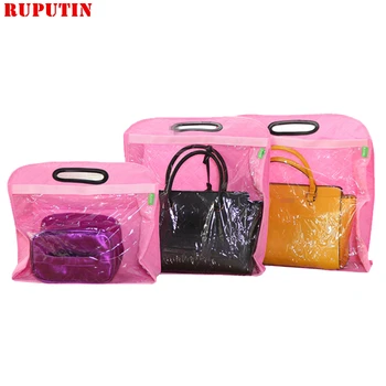 

RUPUTIN Women's Handbags Organizer Dust Proof Storage Bag Ladies Hanging Bag PVC Dust Cover Collecting Bag Protector Handbags