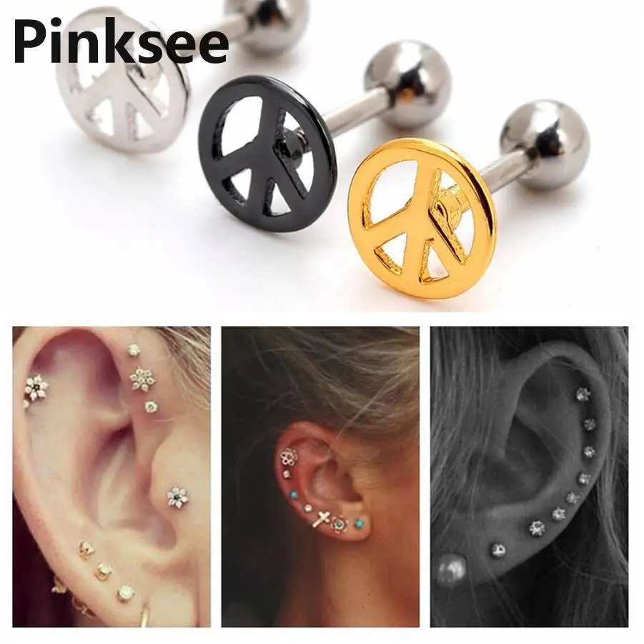 

1PC Surgical Steel Labret Stud Tongue Lip Piercing Ear Cartilage Helix Tragus Ombligo Earring Barbell Body Jewelry
