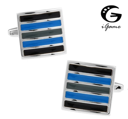 Заводская поставка модные запонки iGame синие цветные полосы качественный