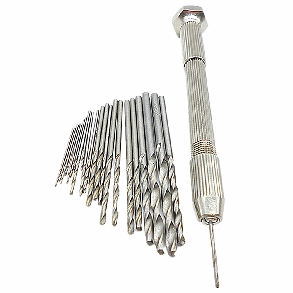 Mini Micro Drill HSS Bits Set Metal Swivel Head Pin Vise