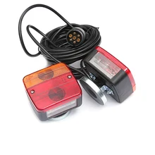 1 paia Fanale Posteriore del Rimorchio Kit Fanale posteriore con Licenza di Illuminazione Della Targa 12 v Luce Della Coda del Camion di Montaggio con il Supporto Magnetico