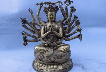 

USPS to USA S0726 Tibet Temple Brass Copper Cundi Cundhi Saptakoti-buddha bhagavati Buddha Statue