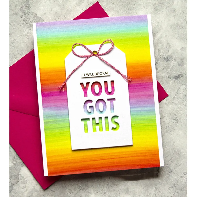 

Phrase "You Got This" Label Frame Metal Cutting Dies for Scrapbooking DIY Card Album Embossing Card Making Paper Decor New 2019