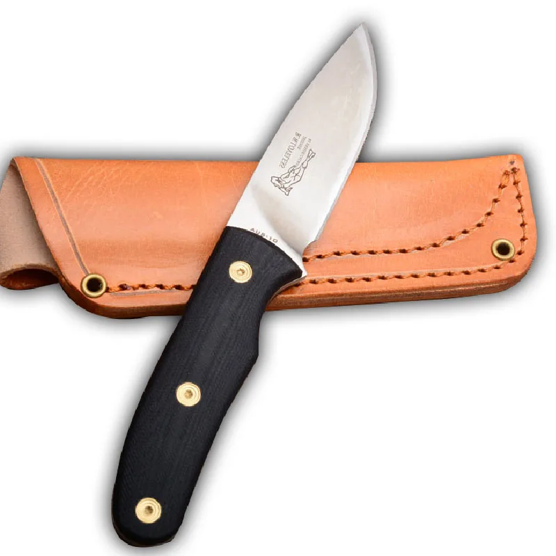 

DuoClang Sexy Woman Pattern Knife High Quality 9Cr18Mov Steel,Black G10 Handle Fixed Blade Knife