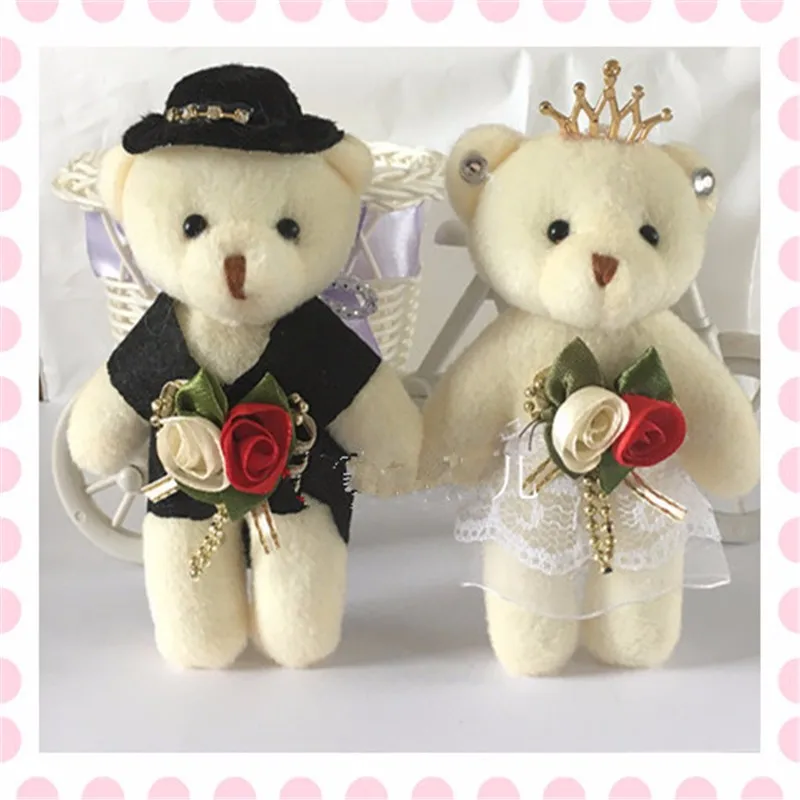 2 шт. 12 см пара медведь свадебный плюшевый мишка плюшевые игрушки свадебный подарок Рождественские украшения праздничные вечерние принадлежности подарки на день рождения