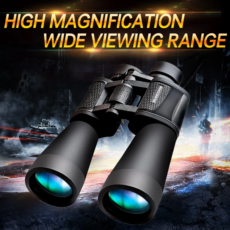 Suncore High Quality 20x60 Teleskop Binocular Power Telescope Wide Angle View Field Big Eyepiece Day Night Vision Hunting Bak4