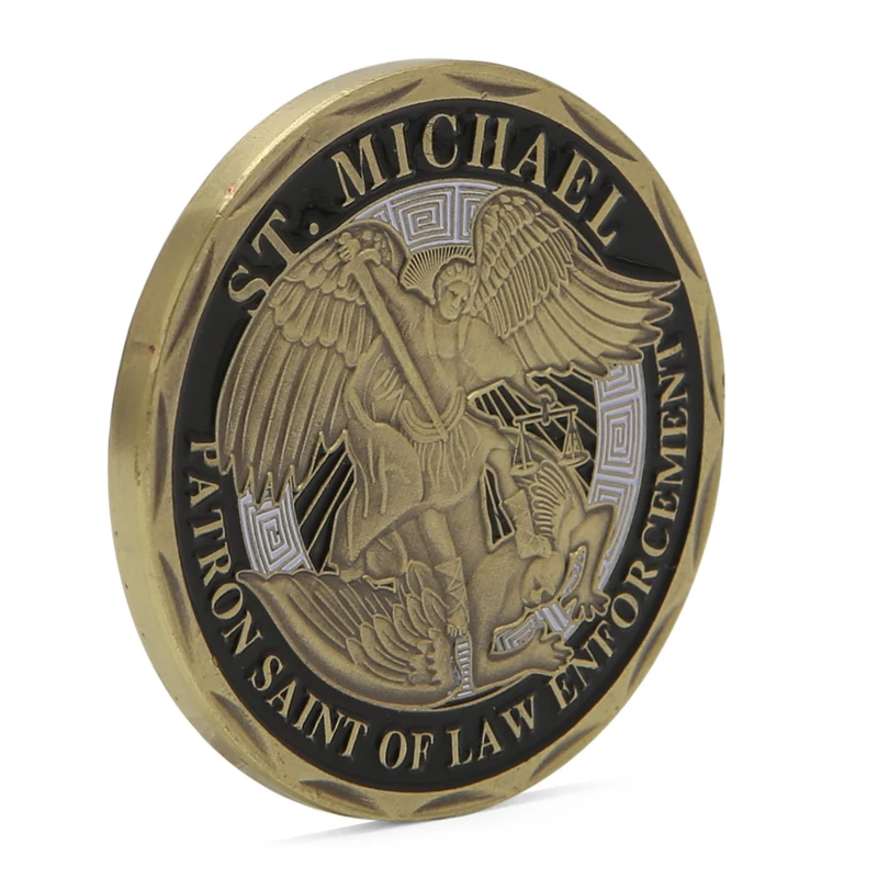 

Saint Michael & Police Officer Commemorative Coin Zinc Alloy Commemorative Coin Collection Drop Shipping Support