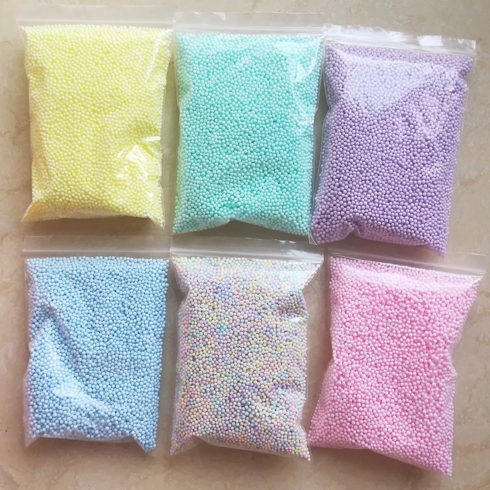 

14g Wholesale Rainbow Foam Beads Polystyrene Styrofoam Plastic Foam Mini Beads Ball DIY Assorted Colors Decorate Supplies