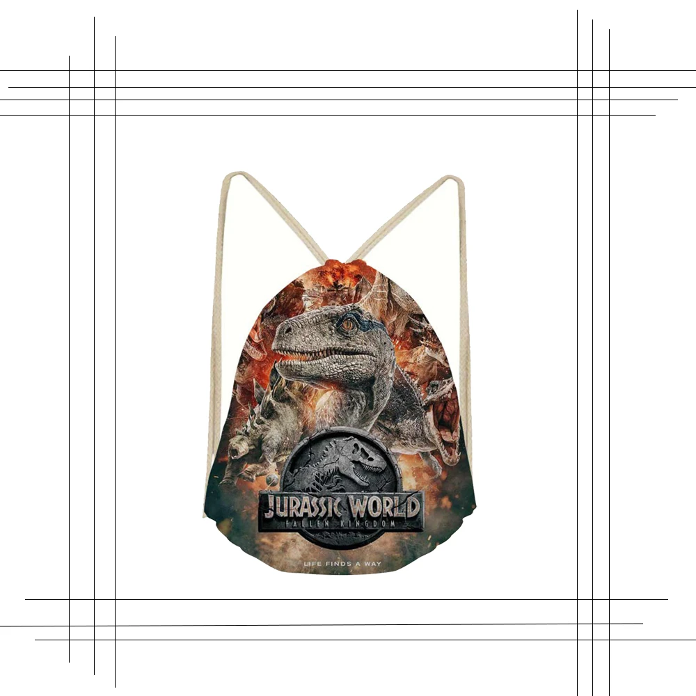 Jurassic World Drawstring сумка для мальчиков и девочек Kawaii женские сумки для хранения динозавров сумки на плечо Женская Повседневная Mochila новая