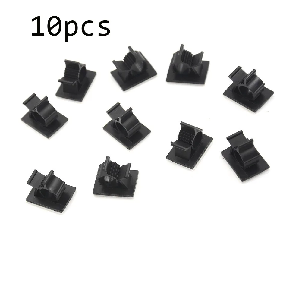 10 Pcs Lot Black Adjustable Adhesive Backed Nylon Wire Clip