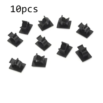 

10 Pcs/lot Black Adjustable Adhesive Backed Nylon Wire Clip Organizer Space Saving Desk Accessories Office Supplies