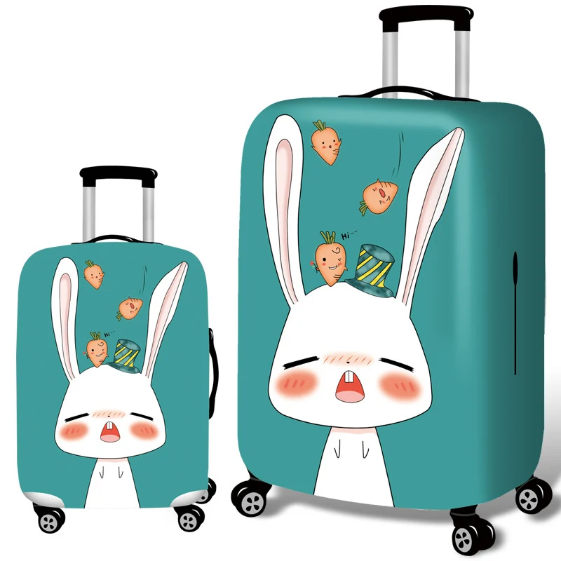 RUPUTIN толстый 3D дорожный костюм чехол защитный чехол на чемодан чехол Эластичный Чемодан пылезащитный чехол для 18~ 32 пароль коробка чехлы - Цвет: Blue rabbit