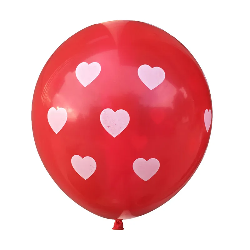 10 шт. Белый Красный Сердце латексные шарики с принтом надувной гелиевый воздух шар Свадьба День Святого Валентина День Рождения декоративные шары для вечеринки