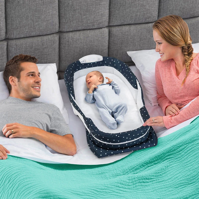 

Portable Foldable Baby Bed Smelless Harmless Cotton Soft Safety Baby Self Defense Bionic Bed Babynest For Newborn Sleep Bed 0-1Y