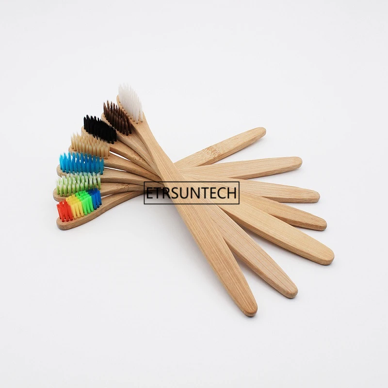 Pescoço de Bambu Escova de Dentes por Atacado de Madeira Friendly de Bambu Escova de Dentes Magro Higiene Bucal Cabeça Preta F2919 100pcs Eco